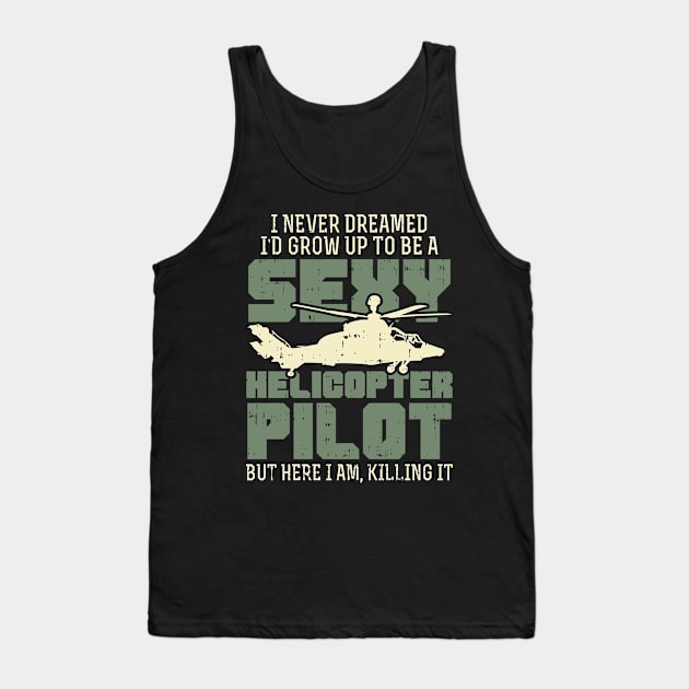 Helicopter Helicopter Pilot Gift Idea Design Tank Top by Shirtjaeger